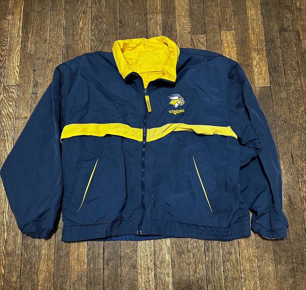 Vintage Hartwell Sports Minnesota Vikings Reversible Nylon Windbreaker Jacket La